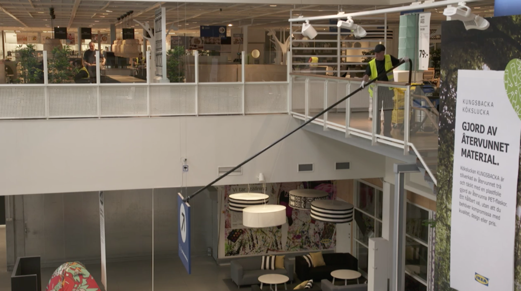 Using our high reach cleaning tools in Ikea store- image 3