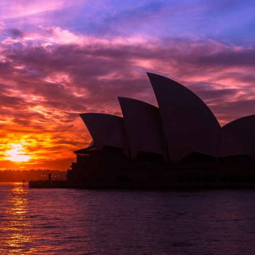Sydney Opera House With Beautiful Sunset