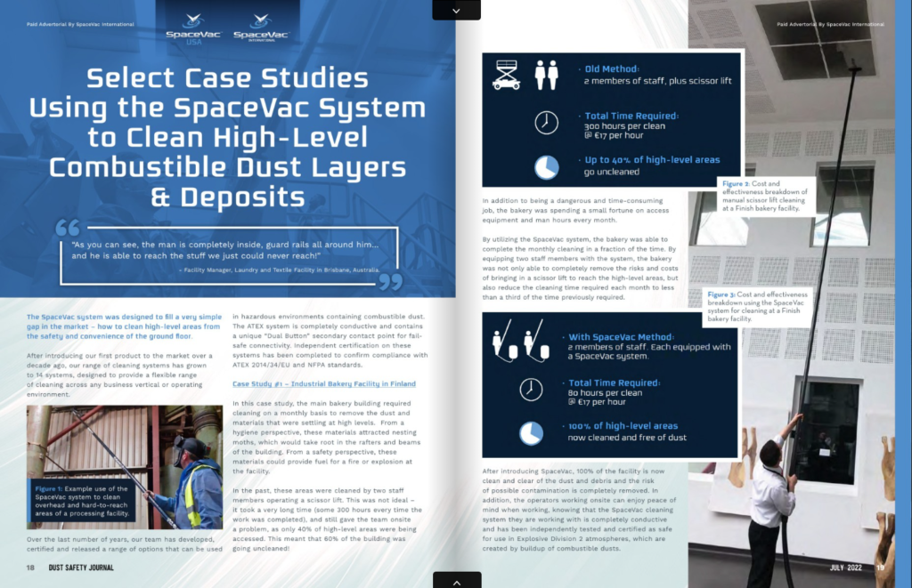SpaceVac case study in dust safety journal